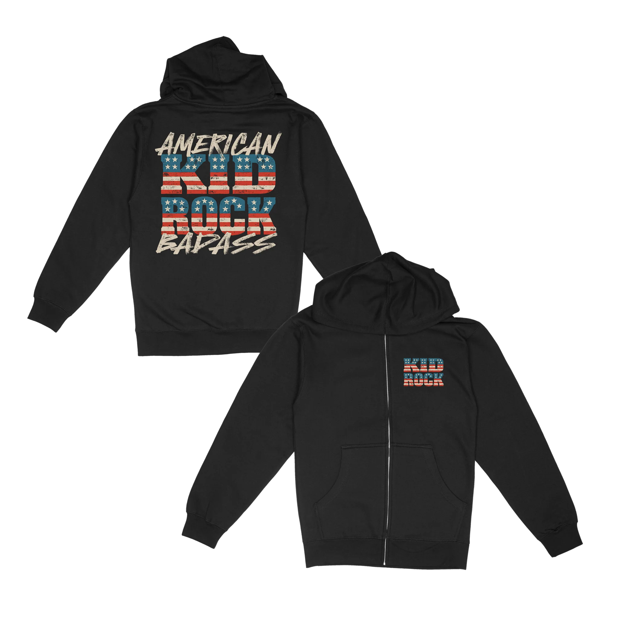 Flag Blocks Black Zip Hoodie